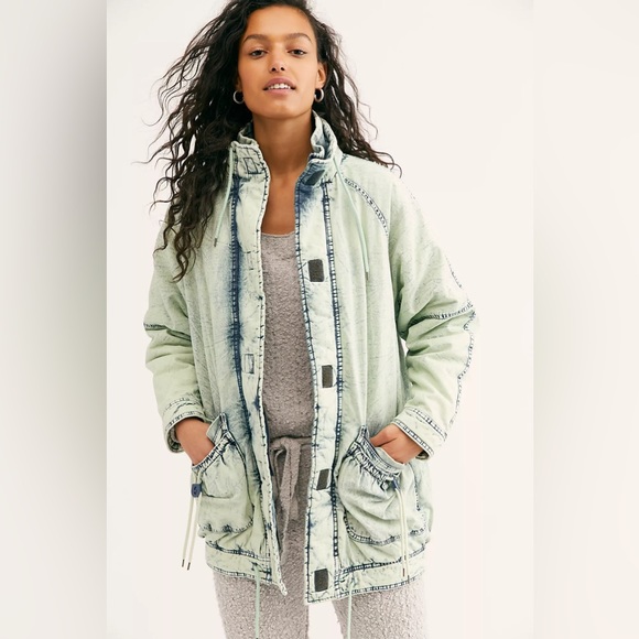Free People Jackets & Blazers - New Free People Real Games Denim Parka